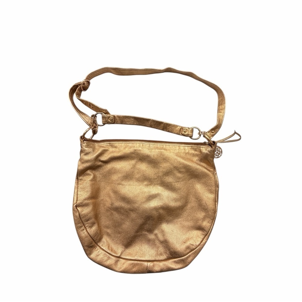 Coach Ali leather hobo rose gold Metallic Shoulder Bag y2k